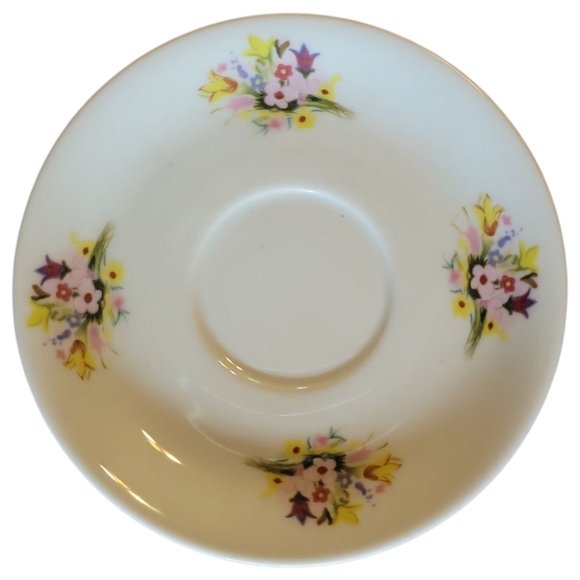 Vtg 1927-1938 Teacup Saucer Bavarian Tirschenreuth Couple Love Flowers Wedding - Picture 8 of 12